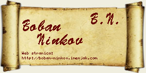 Boban Ninkov vizit kartica